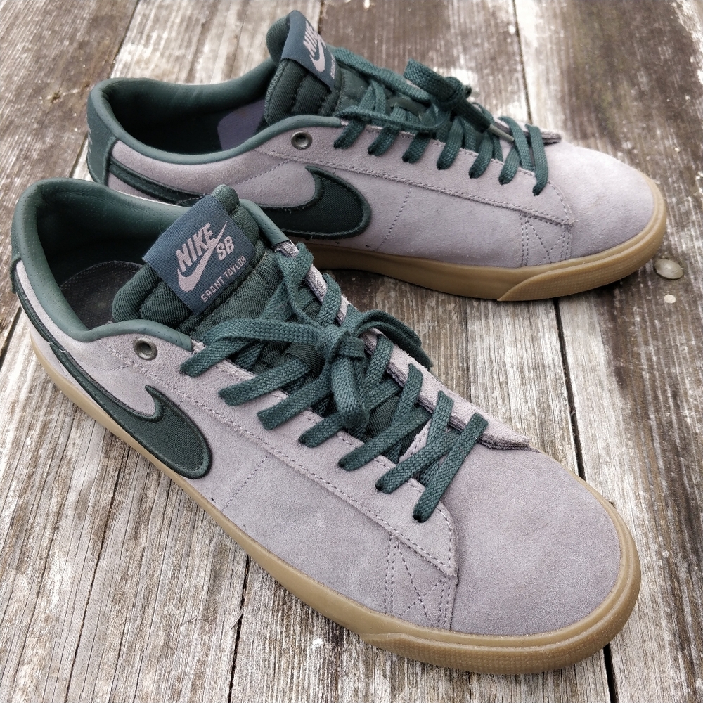 Nike SB Blazer Grant Taylor Gray and Green Men's Shoes Size 9